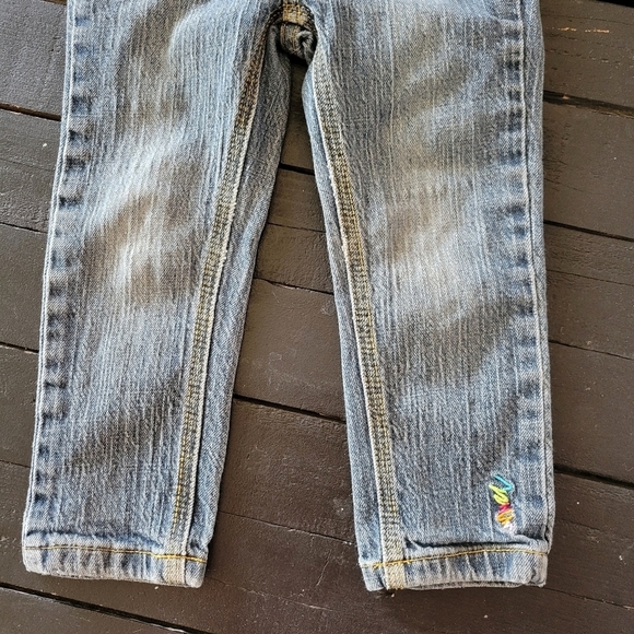 COOGI Jeans Baby Girl 24 Months Colorful Logo Embroidery Denim Stretch Waist - Picture 3 of 6